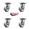 Service Caster 5 Inch Heavy Duty V Groove Semi Steel Caster Set with Roller Bearings, 4PK SCC-35S520-VGR-4 - alternate 2